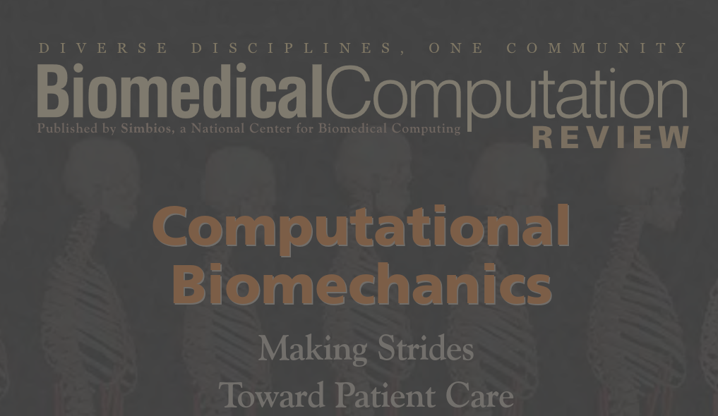 Snapshot of top part of the cover of Biomedical Computation Review magazine